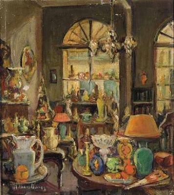 Alberta Kinsey : Interior of Antique Shop, Rue Royale, French Quarter