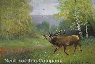 Eduard Steinbach : 'Buck in a Field'