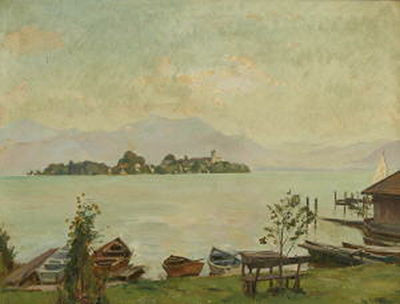 Erich Martin Muller : Blick auf den Chiemsee mit der Fraueninsel