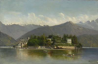 Achille Dovera : Blick auf die Isola Bella im Lago Maggiore.