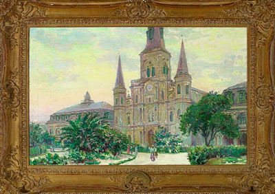 Robert Wadsworth Grafton : Jackson Square, Showing St. Louis Cathedral and Cabildo, New Orleans