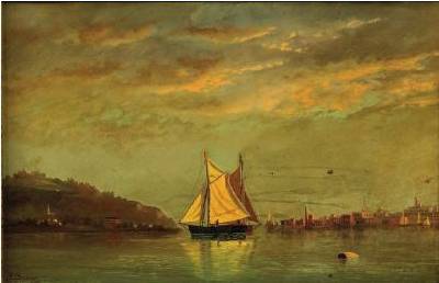 Franklin Stanwood : Harbor Scene at Sunset