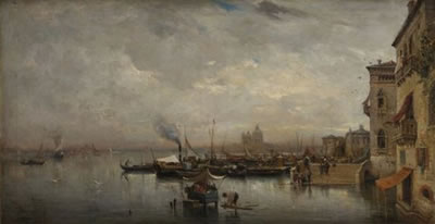 Adolphe Appian : Aqua Alta à Venise, vue du Grand Canal