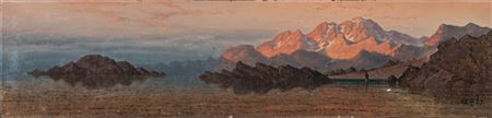 Alfred William Lambourne : The Afterglow on the Wasatch Eastern Shore of the Great Salt Lake