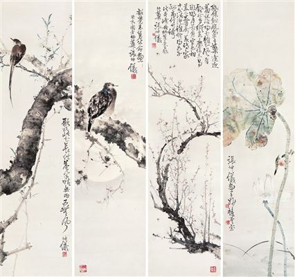 Kunyi Zhang : FLOWERS AND BIRDS (4)