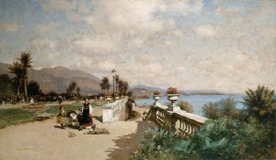 Alfred Wordsworth Thompson : The Garden at Monte Carlo