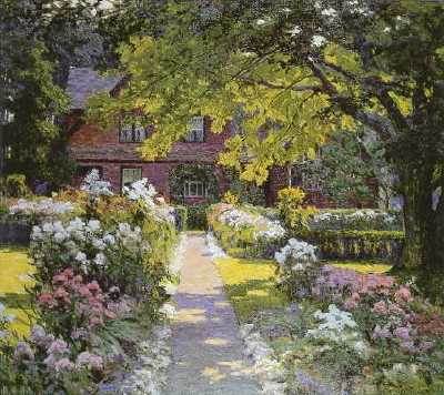 Harriet Randall Lumis : Summer Morning the Artist's Garden and S