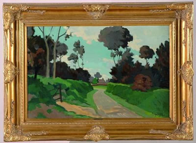 Pierre-Edmond Peradon : 'Paysage de campagne'