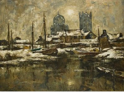 Wilhelm Schmetz : St. Quirin im Winter