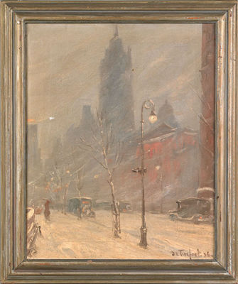 Bela deTirefort : New York City Snow Scene