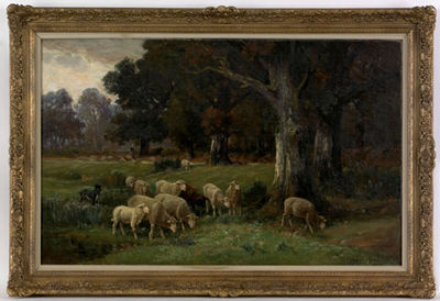 James Desvarreux-Larpenteur : LANDSCAPE WITH SHEEP