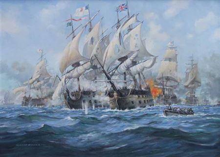 Roland Davies : Maritime battle scene