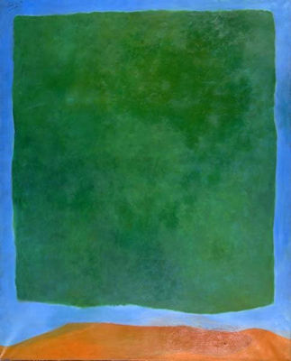 Rex Ashlock : Green Field on Blue