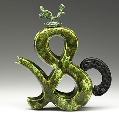 Adrian Saxe : Ampersand teapot with cactus lid, California, 1998