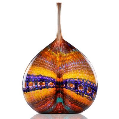 Stephen Rolfe Powell : Massive murrine glass vessel from the Teasers series