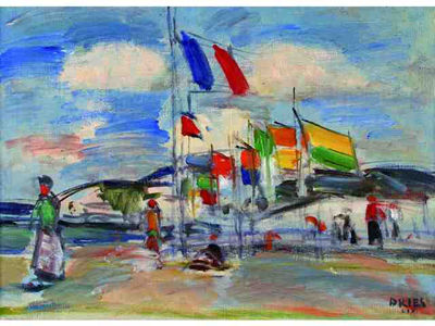 Jean Dries : Deauville. Les drapeaux