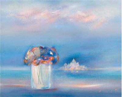 Rene Louis Smet : Bouquet devant la mer