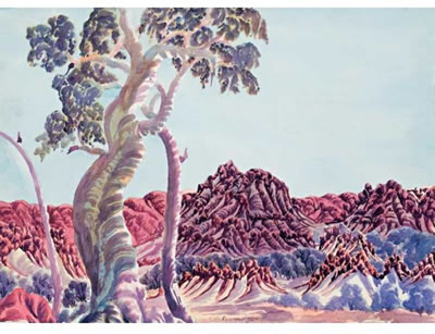 Otto Pareroultja : CENTRAL AUSTRALIAN LANDSCAPE LATE 1950S