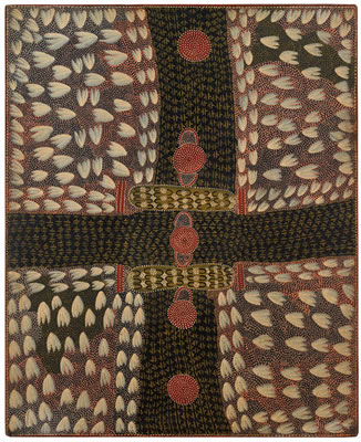 Billy Stockman Tjapaltjarri : UNTITLED (NGATITJIRRI DREAMING AT ILPITIRRI)