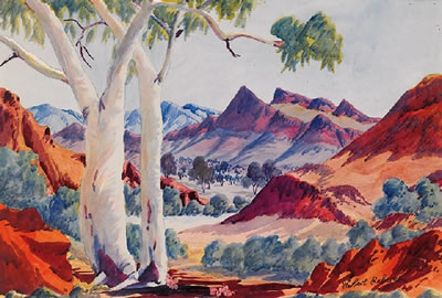 Herbert Raberaba : UNTITLED (CENTRAL AUSTRALIAN LANDSCAPE) (set of 3)