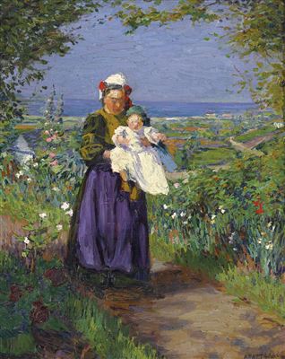 Ambrose McCarthy Patterson : (BRETON WOMAN AND CHILD) (1907)