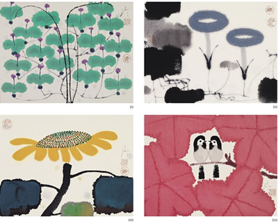 Jialing Chen : FLOWERS AND BIRDS (FOUR WORKS)