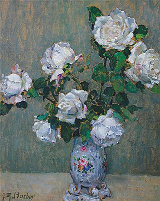 Jeanne Marie Barbey : Still life of roses