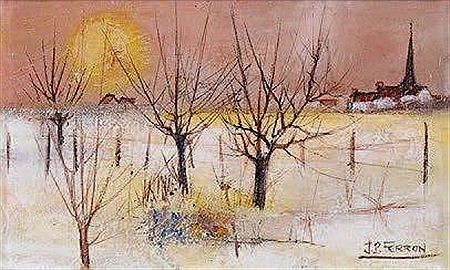 Jean Paul Ferron : Paysage de campagne