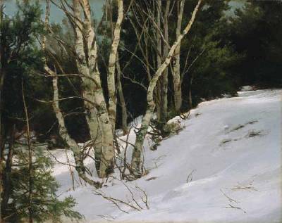 Robert Decker : The White Birches-A Winter Study