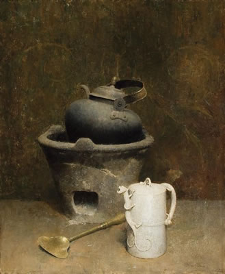 Dines Carlsen : Chinese Teapot and Pewter Kettle