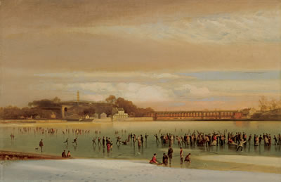 William H Wilcox : Skating on the Schuylkill