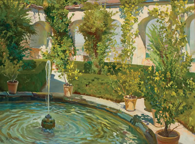 Robert Panitzsch : A Courtyard in Grenada, Spain