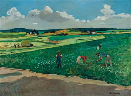 Nicolai S (Nicola) Cikovsky : 'Bridgehampton Potato Fields, c. 1948'