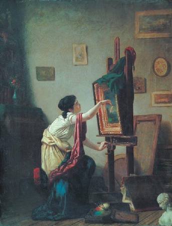 William Penn Morgan : Young Girl at her Easel