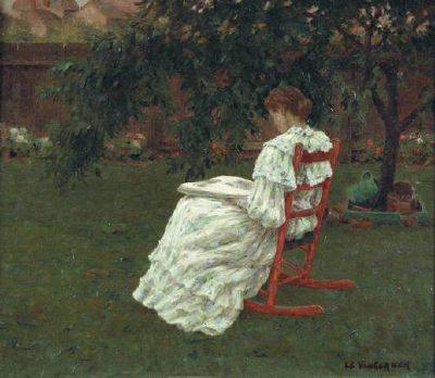 Luther Van Gorder : Reading in the Garden