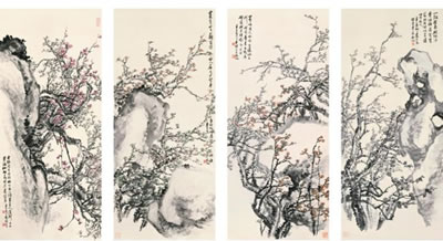 Zheng Wu : PLUM BLOSSOMS AND ROCK (4)