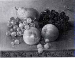 Abbie Zuill : Still Life with Grapes, Pears, and Peach