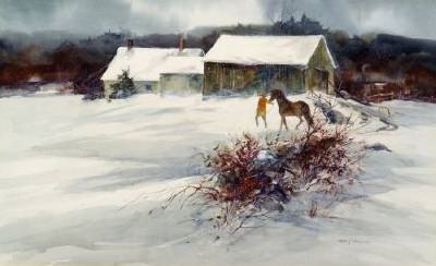 Nathalie Johnson Nordstrand : Headed Out to Pasture, Winter