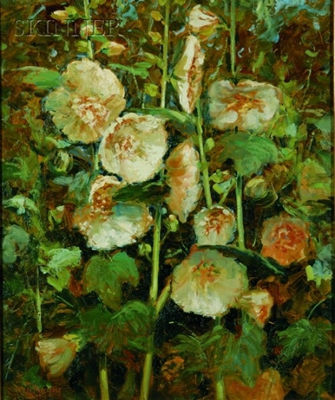 William Partridge : White Hollyhocks