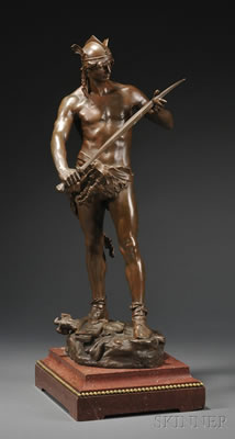 Andre-Paul-Arthur Massoulle : Bronze Figure Depicting the Sword of Valor