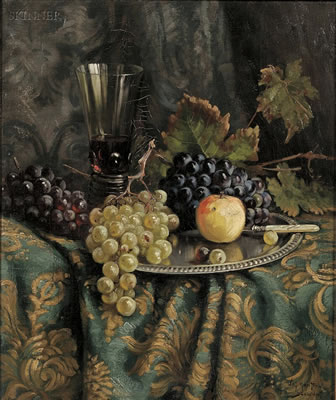 Willy Hanft : Still Life with Fruit and Wine