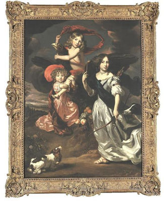 Nicolaes Maes : PORTRAIT OF THREE CHILDREN AS CERES, GANYMEDE, AND DIANA