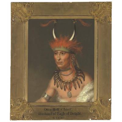 Charles Bird King : Ottoe Half Chief, Husband of Eagle of Delight