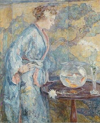 Robert Lewis Reid : The Blue Kimono