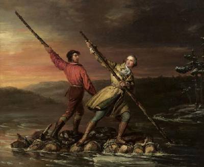 Daniel Huntington : George Washington and Christopher Gist on the Allegheny Rive