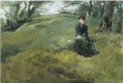 Edwin Austin Abbey : Young Woman in the Woods