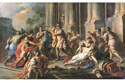 Francesco De Mura : HORATIUS SLAYING HIS SISTER AFTER THE DEFEAT OF THE CURIATII