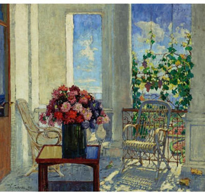 Konstantin Ivanovich Gorbatov : FLOWERS ON THE VERANDA