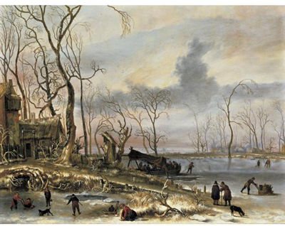 Jan van Kessel II : A WINTER SCENE