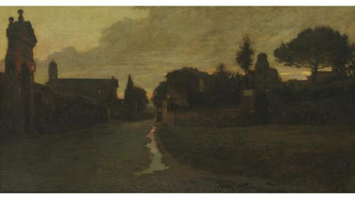 Arturo Noci : AN ITALIAN VILLAGE AT DUSK